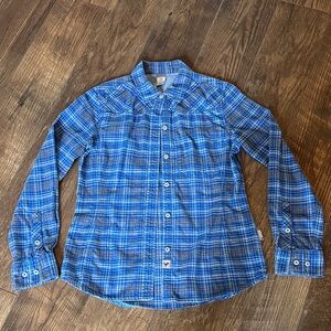STIO Lightweight Dovetail Blue Plaid Flannel Shirt, Women’s Size Small